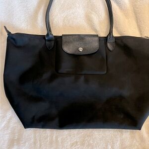 💘 Longchamp large black coated tote over the shoulder bag♥️